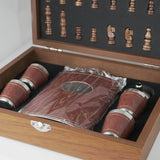 Kit Jogo de Xadrez + Cantil Marrom