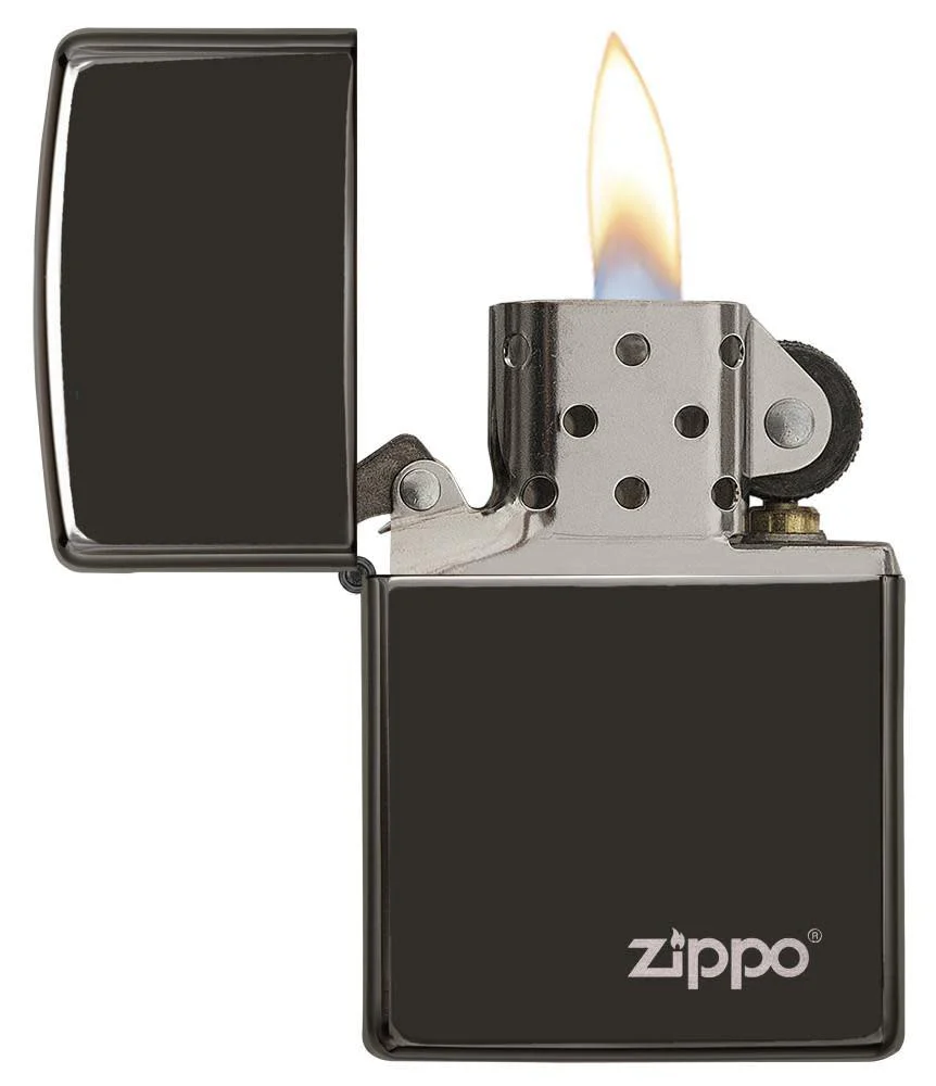 Isqueiro Zippo Classic Preto Ebony com Logo (24756ZL)