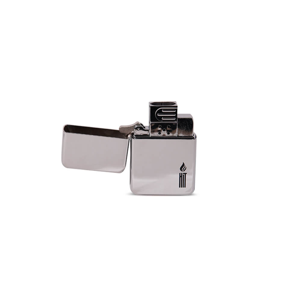 Maçarico HIT Metal Estilo Zippo Duas Chamas Prata