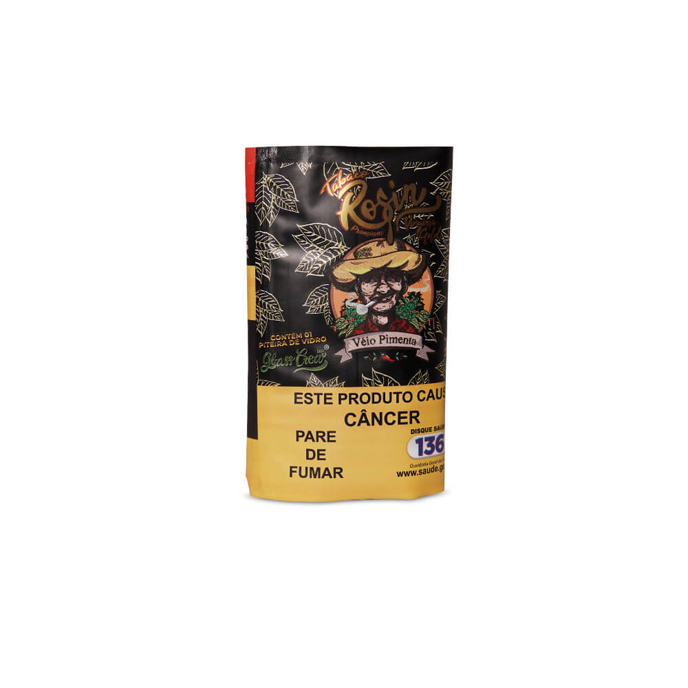 Tabaco Véio Pimenta Rosin 25g (c/ Piteira de Vidro)