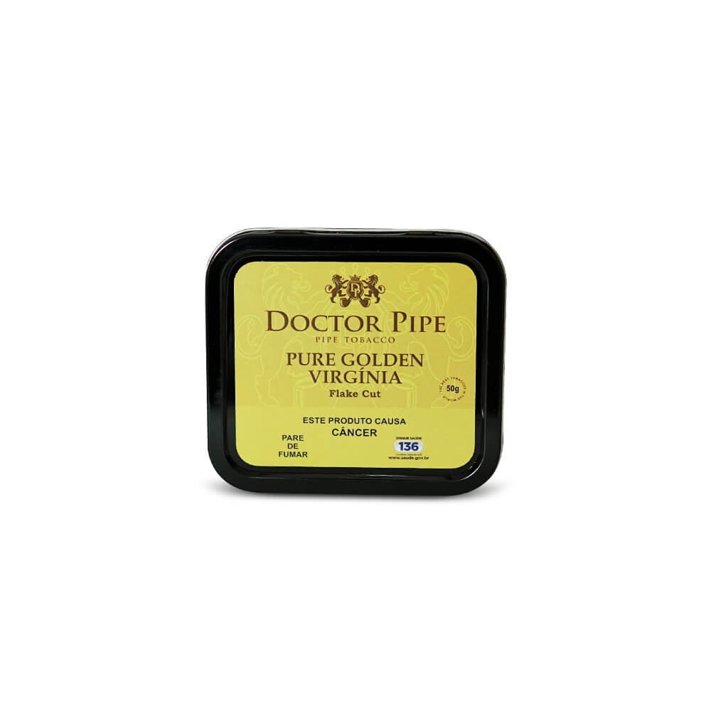 Tabaco Para Cachimbo Doctor Pipe 50g Pure Golden Virgínia Flake