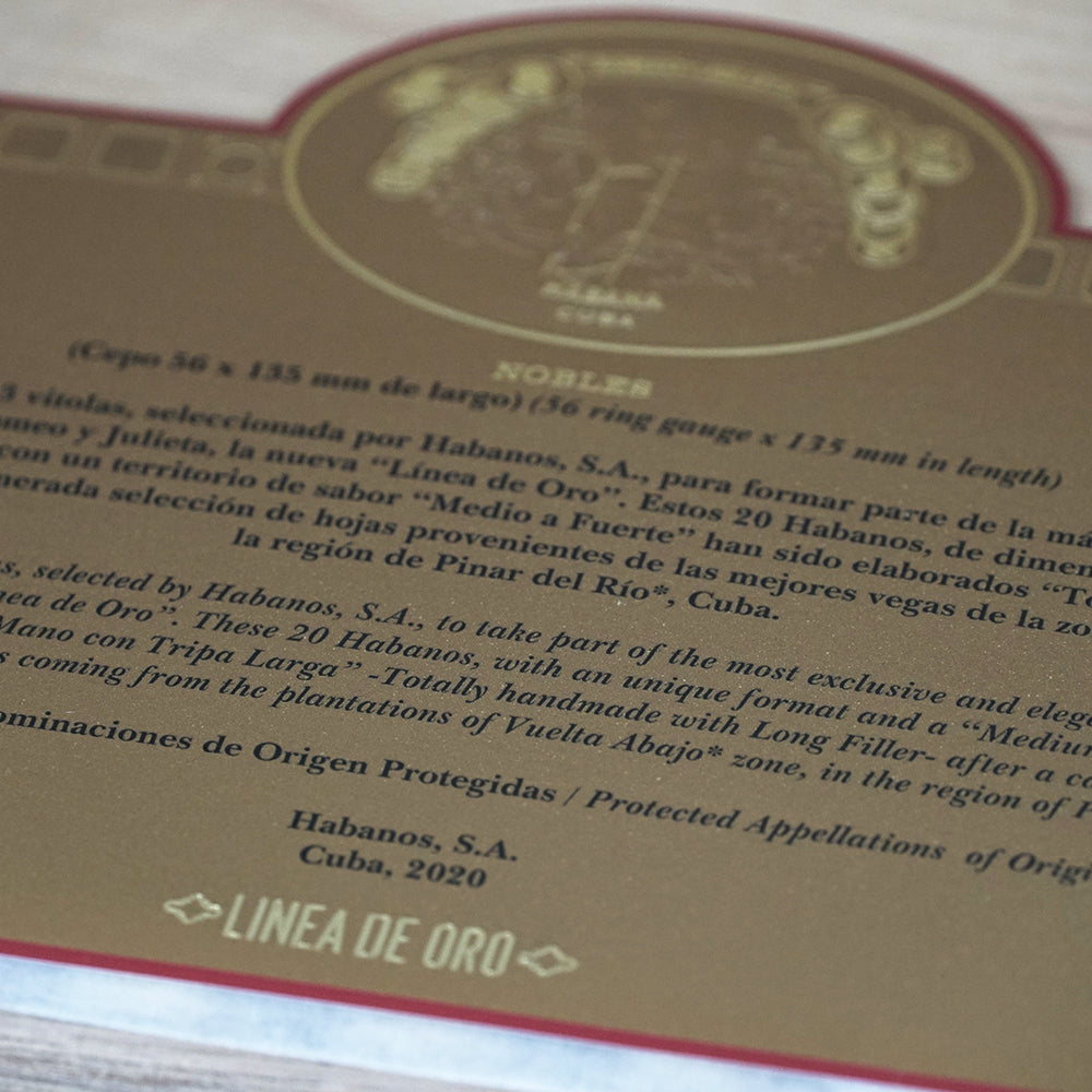 Charuto Romeo y Julieta Linea Oro Nobles (Caixa c/20)