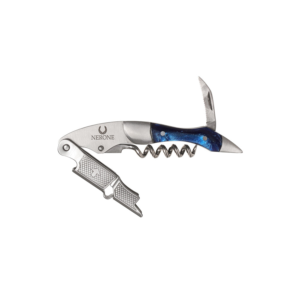 Abridor Saca-Rolhas Nerone Sommelier Pro Inox/Azul