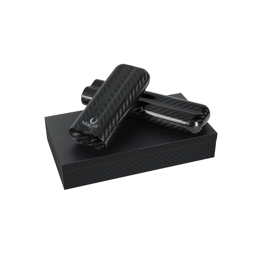 Charuteira Nerone Fibra de Carbono p/ 2 Charutos