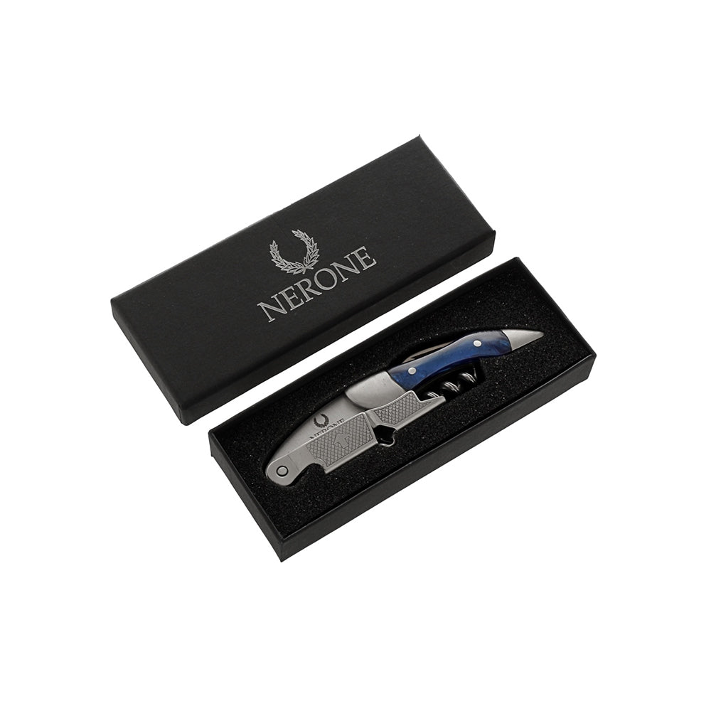 Abridor Saca-Rolhas Nerone Sommelier Pro Inox/Azul