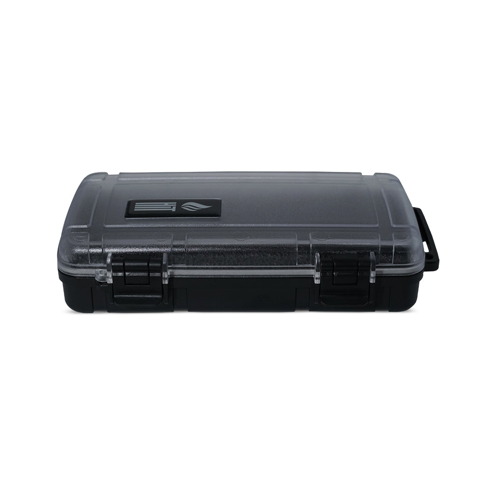 Umidor de Viagem Hit p/ 5 Charutos (Transparente e Preto)