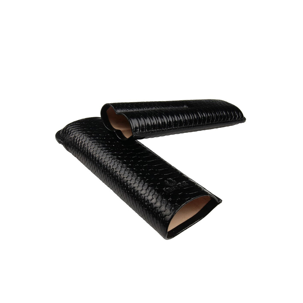 Charuteira De Couro Nerone Snake Black p/ 2 Charutos