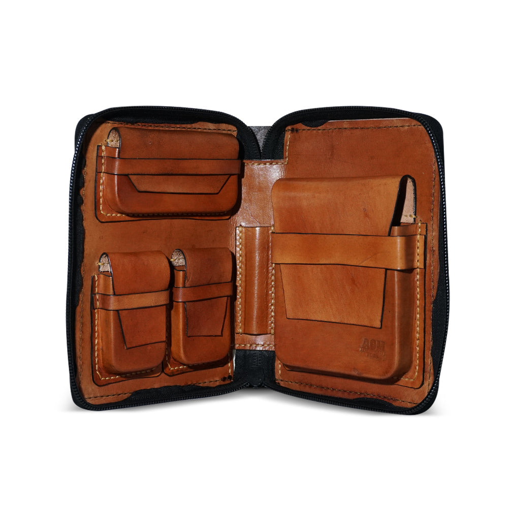 Charuteira De Couro Marrom ACM